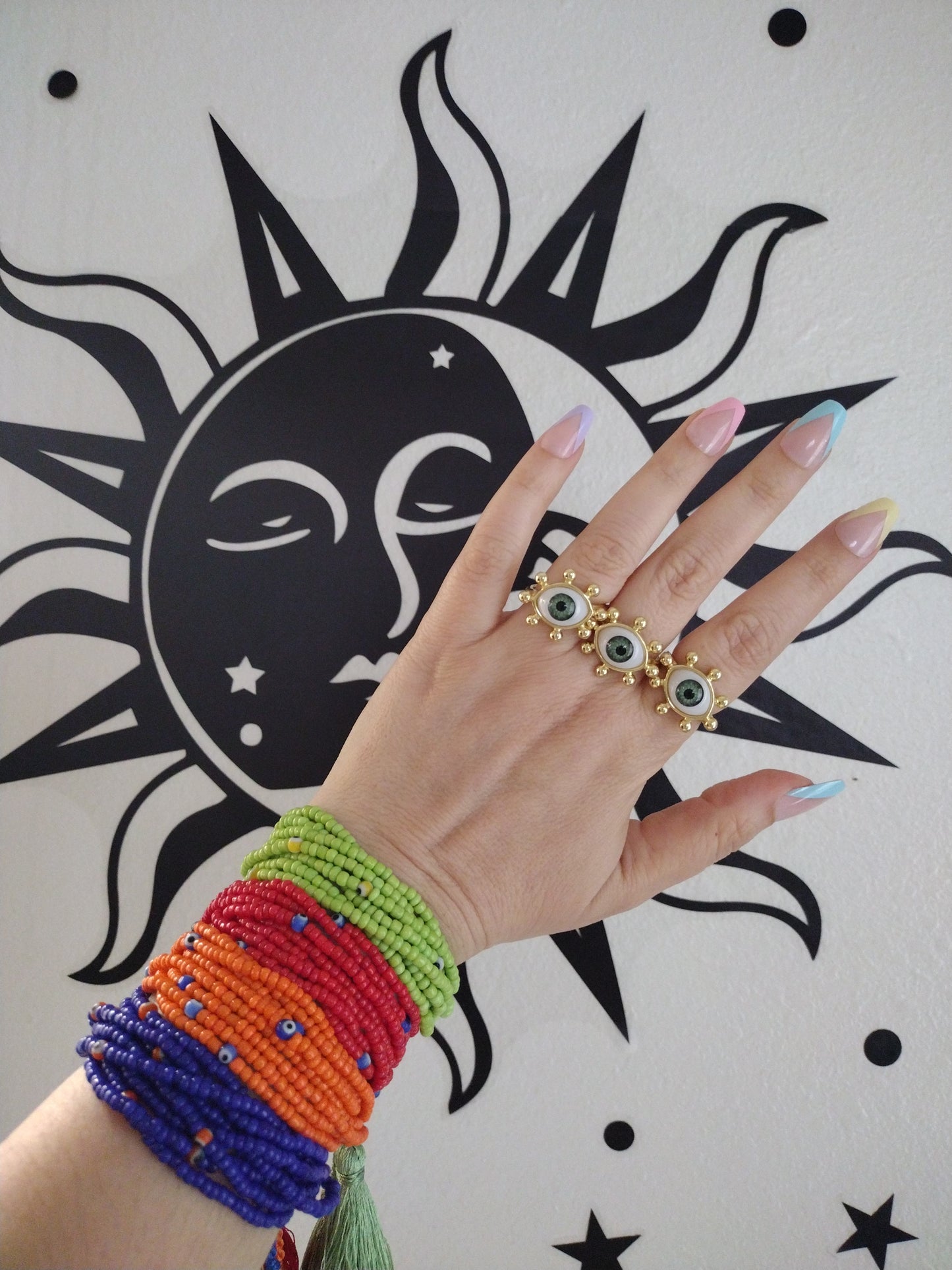 Pulsera de Chaquira Ajustable Naranja