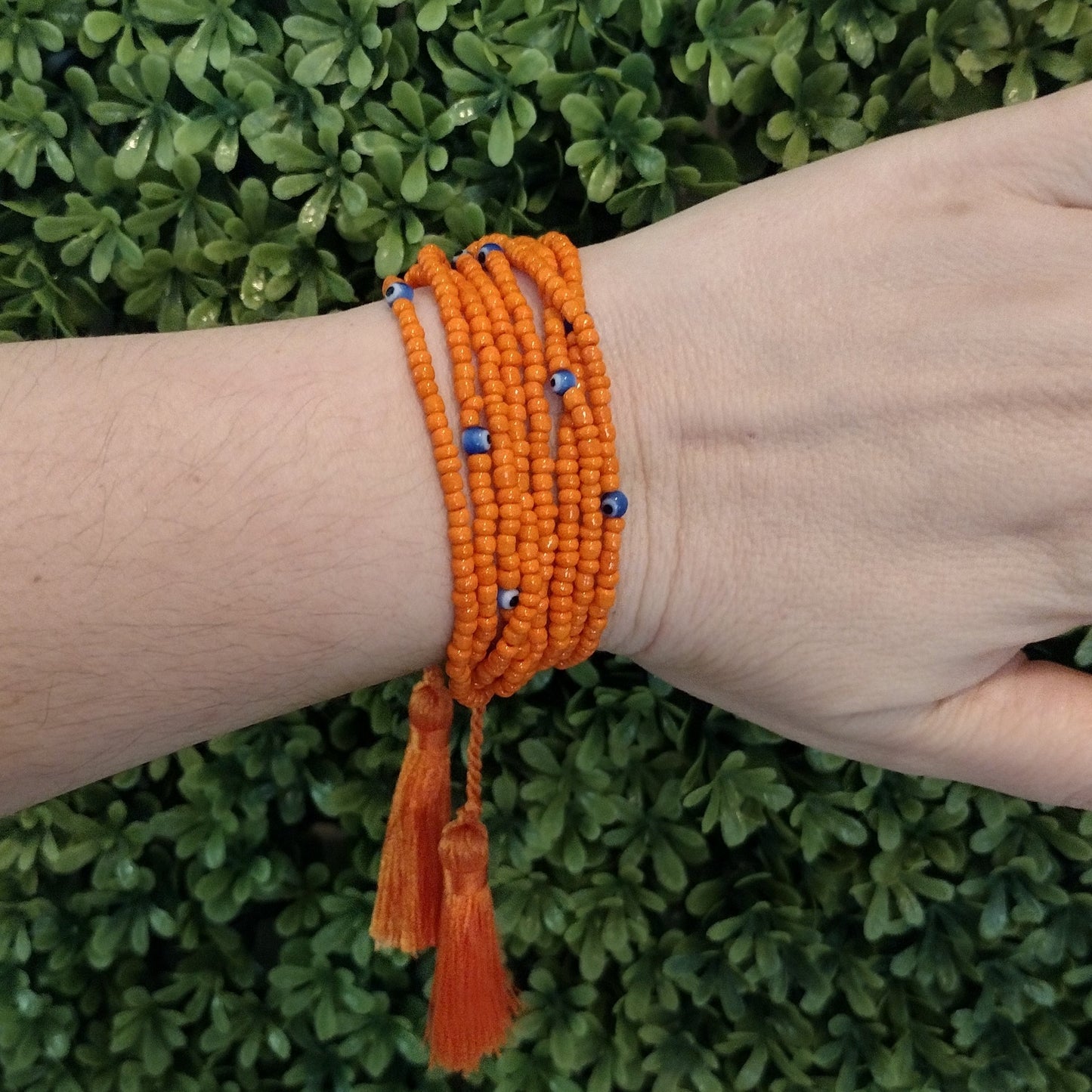 Pulsera de Chaquira Ajustable Naranja