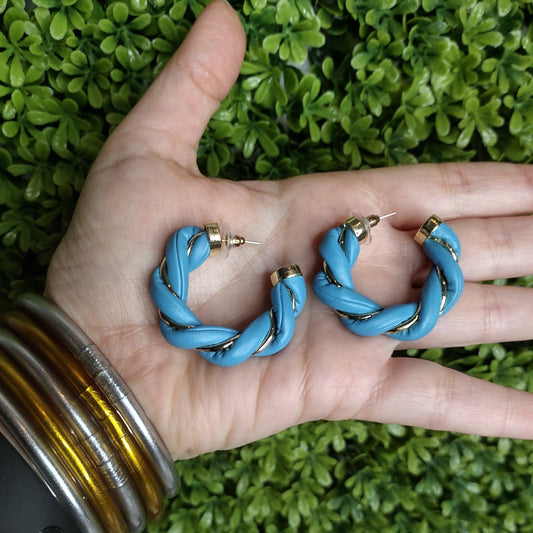 Aretes Trenzados Azules