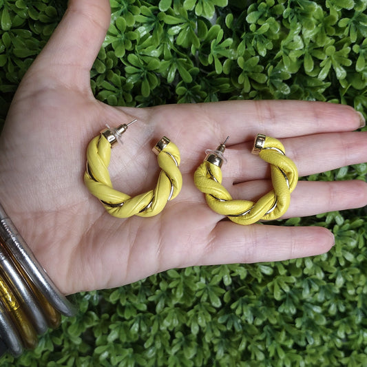 Aretes Trenzados Amarillos