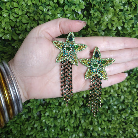 Aretes De Estrella Fugaz Verde