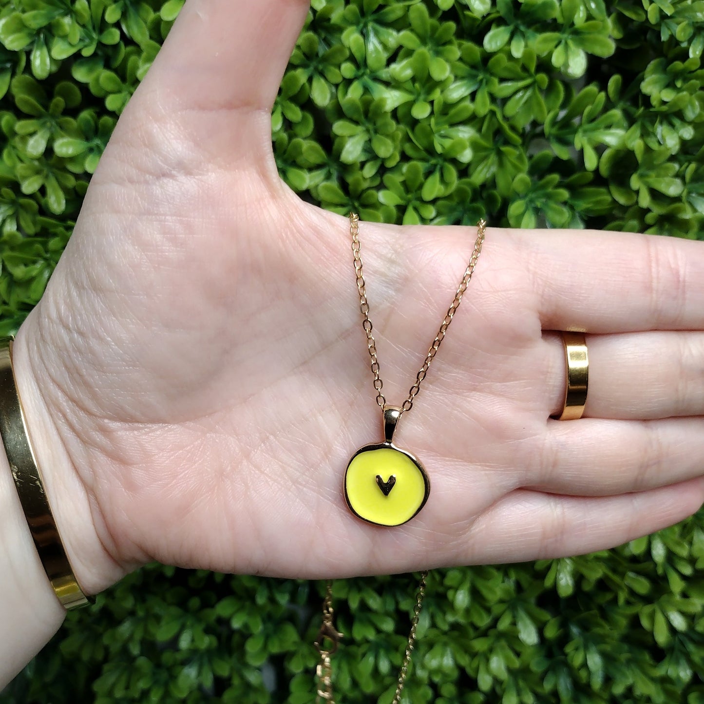 Collar Corazon Amarillo