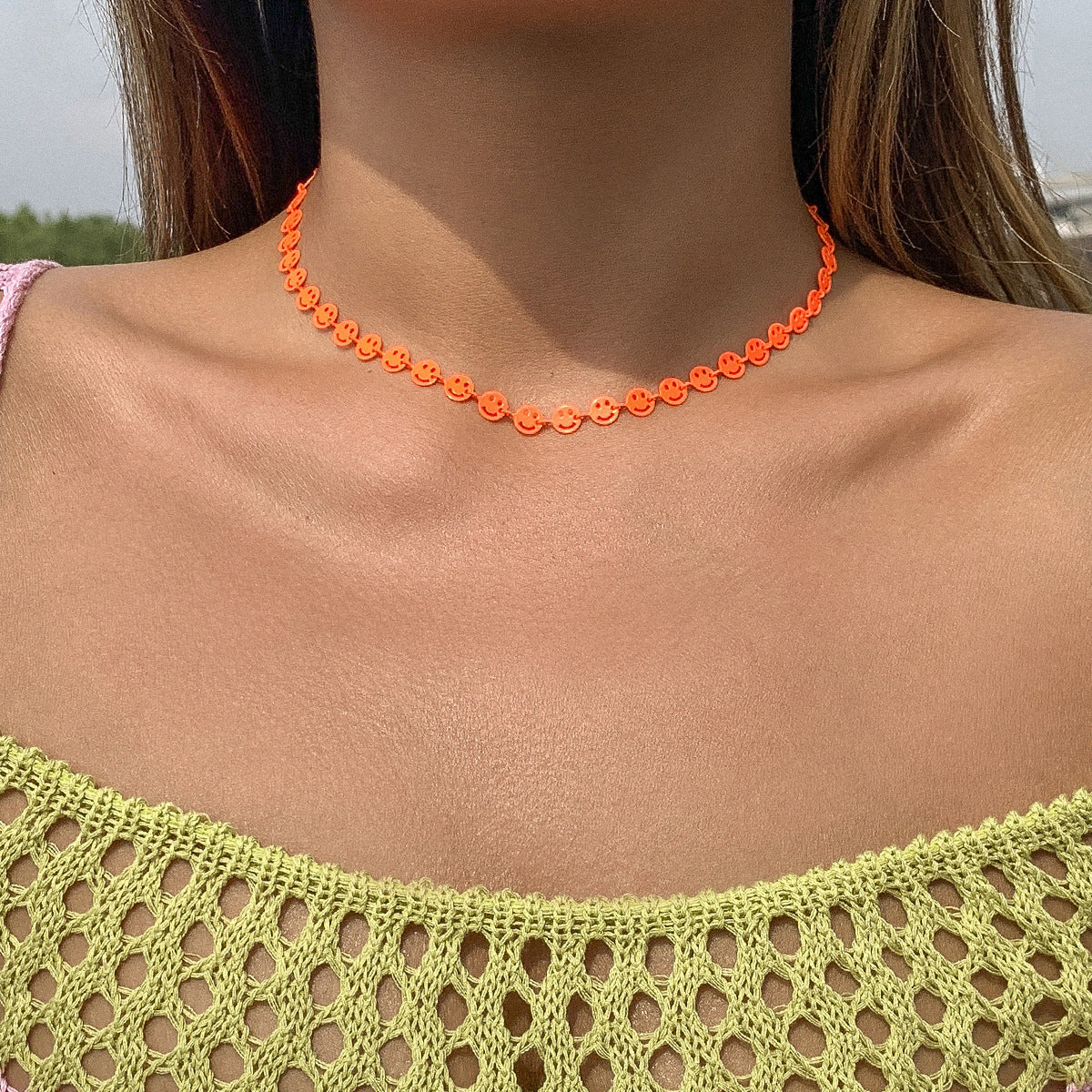 Collar De Caritas Naranjas