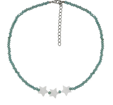 Collar Tipo Chocker de Cristales Azules